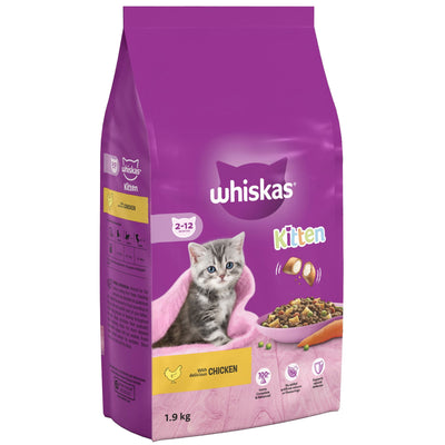 WHISKAS Kitten Chicken Dry Cat Food 1.9kg